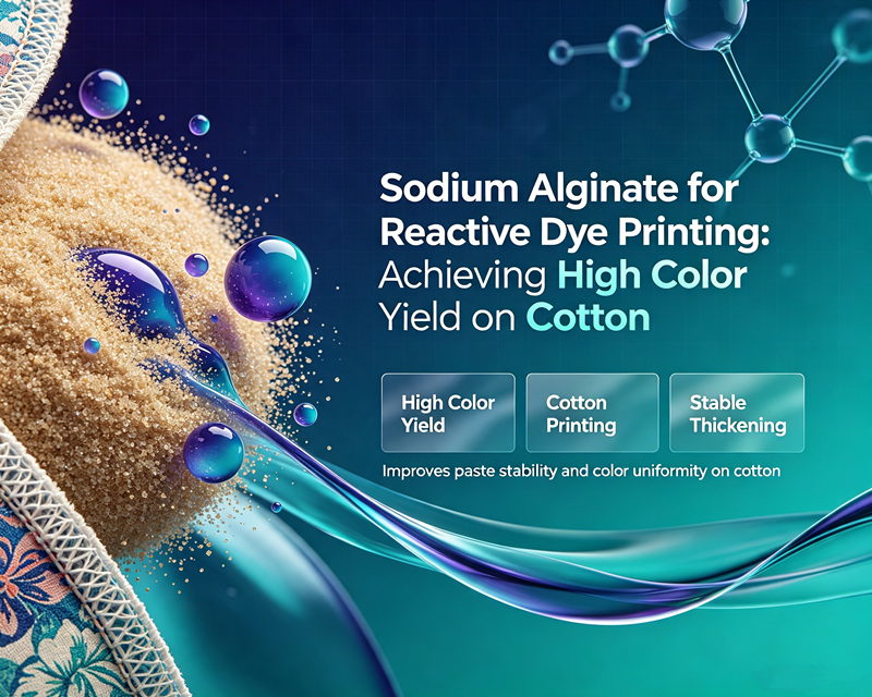 Sodium Alginate for Reactive Dye Printing: Achieving High Color Yield on Cotton